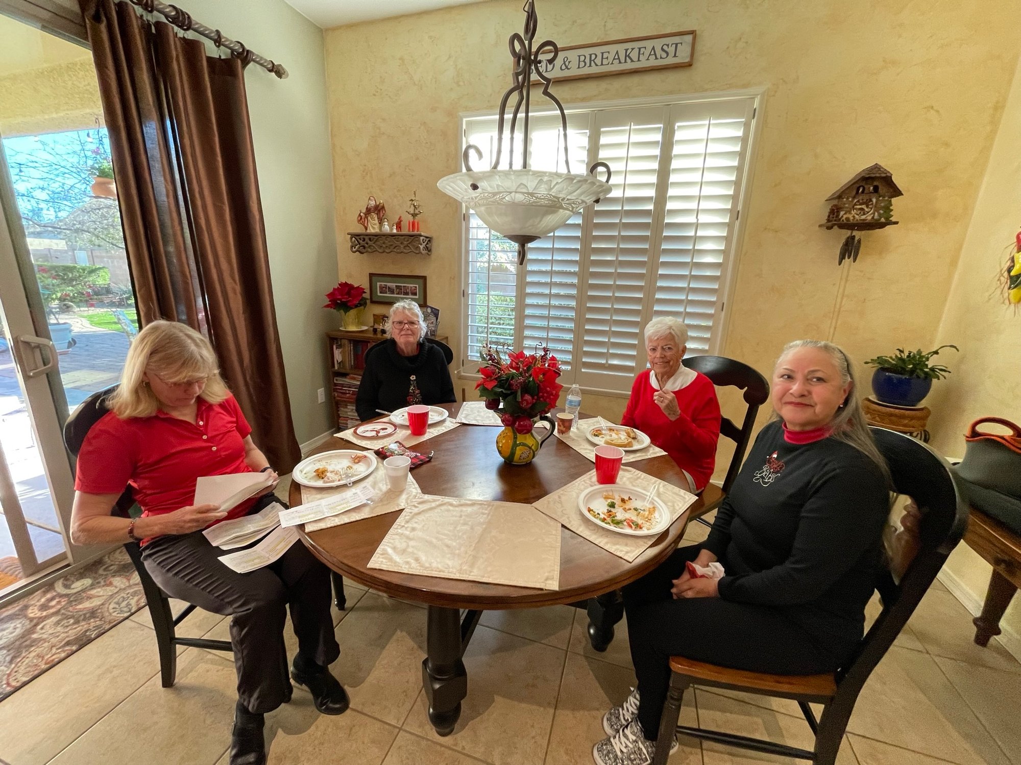 December 19, 2022 - Christmas Party - Barbara Drawdy, Carol Dietz, Mo Herran, Marti Webb