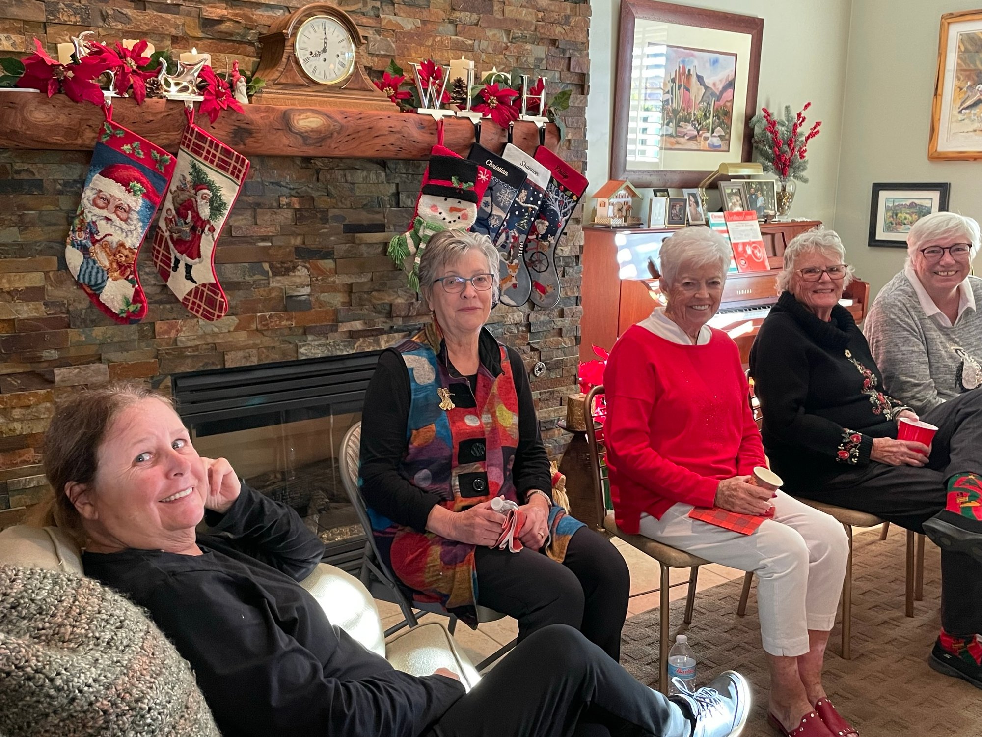 December 19, 2022 - Christmas Party - Jane Perry, Kathy Mattern, Mo Herran, Carol Dietz, Sue English