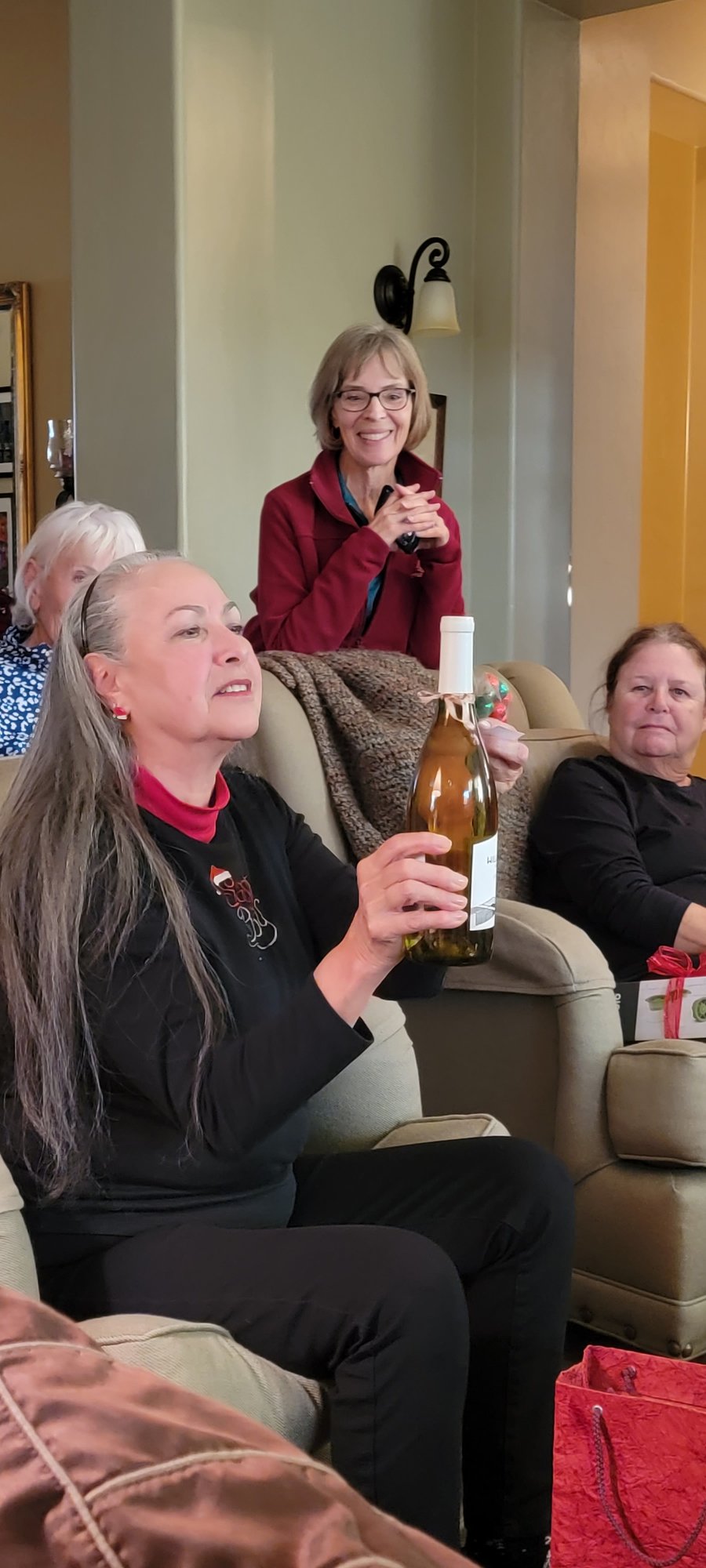 December 19, 2022 - Christmas Party - Marti Webb, Linda Stobie (background)