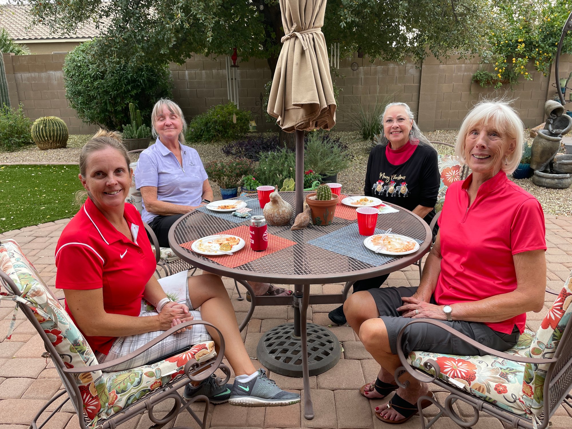 December 18, 2023 - Christmas Party - Jill Pilling, Jean Esposito, Marti Webb, Lois Fischer