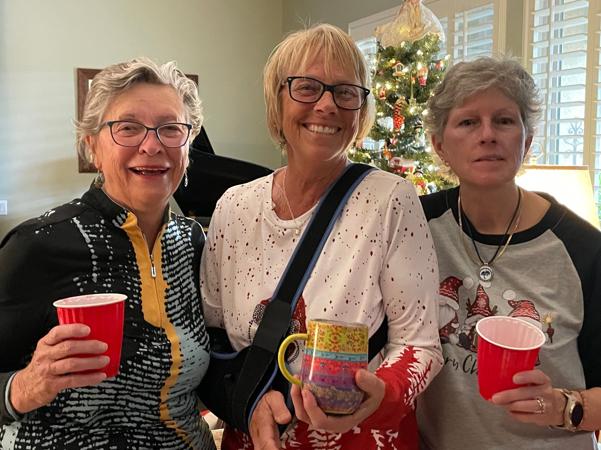 December 18, 2023 - Christmas Party - Kathy Mattern, Becky Wittig, Gail Enoch