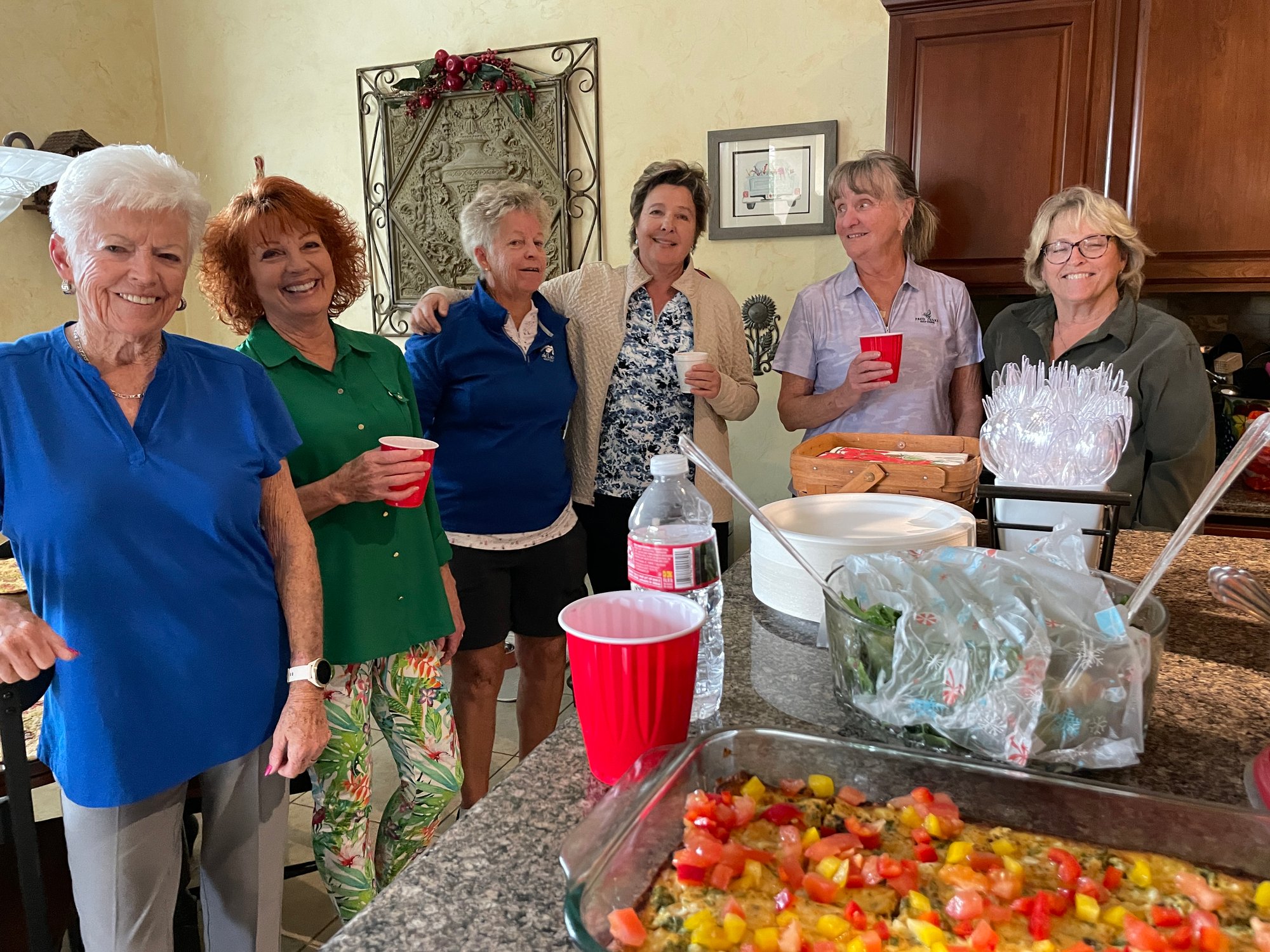 December 18, 2023 - Christmas Party - Mo Herran, Judy Gray, Karen Lundberg, Wendi Phillips, Jean Esposito, Renee Roberts (Hostess)