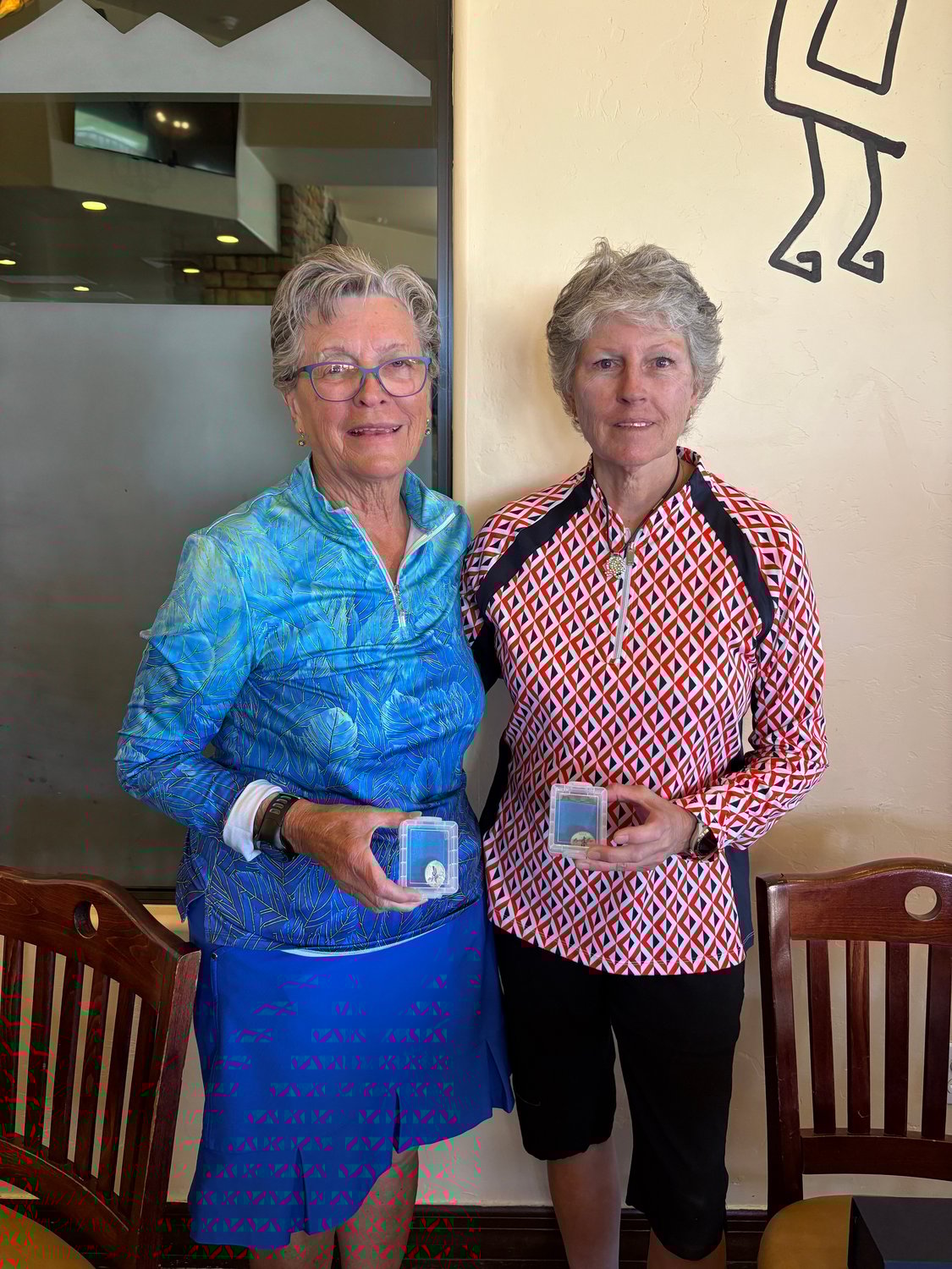 State Medallion Gross winner Gail Enoch, Net winner Kathy Mattern
